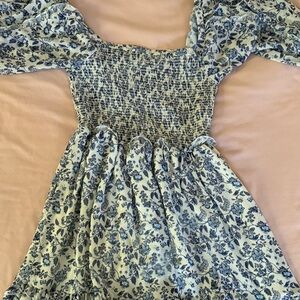 Chic Blue Floral Midi Dress